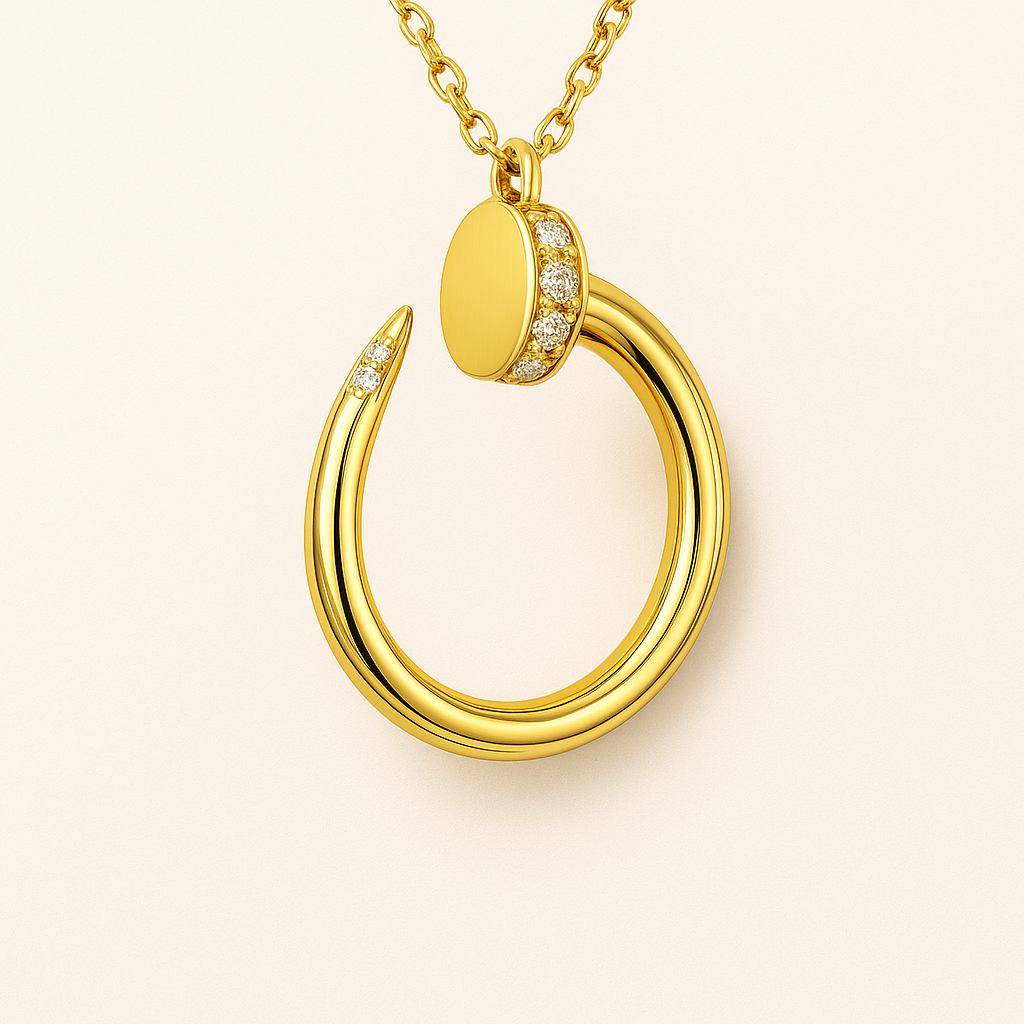 SPIJKER Gouden Ketting met Zirkoon