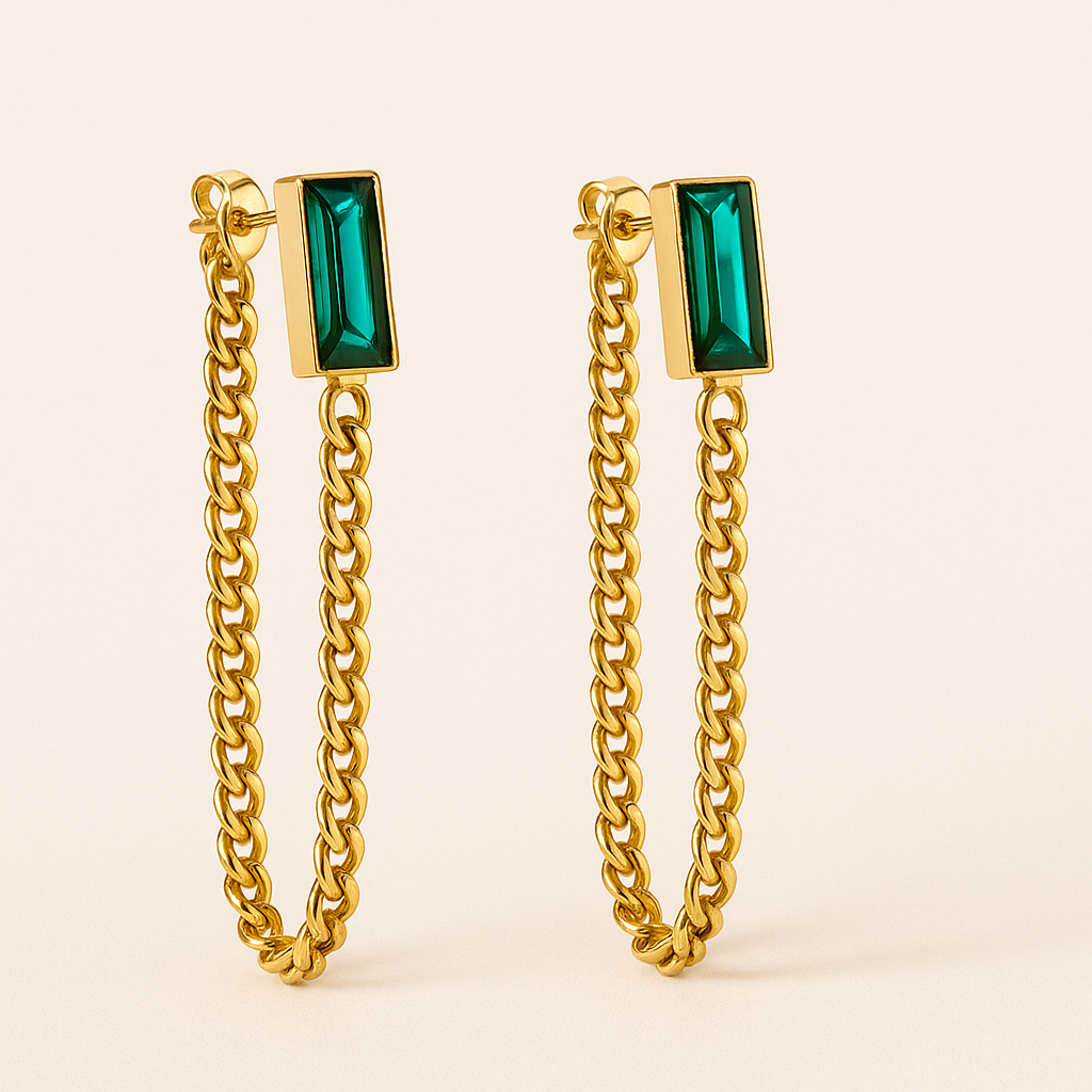 ESMERALDA Gouden Chain Oorbellen
