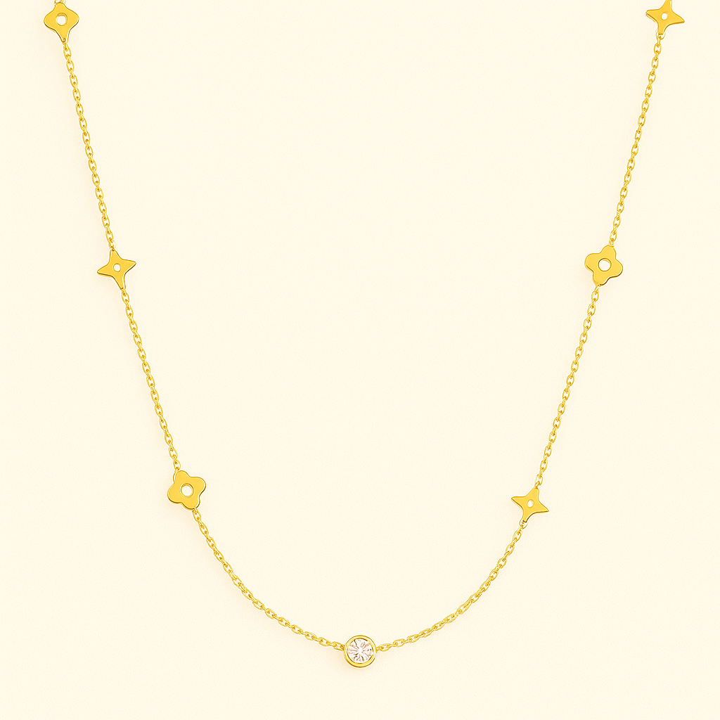 CARRIE Gouden Klaver Ketting