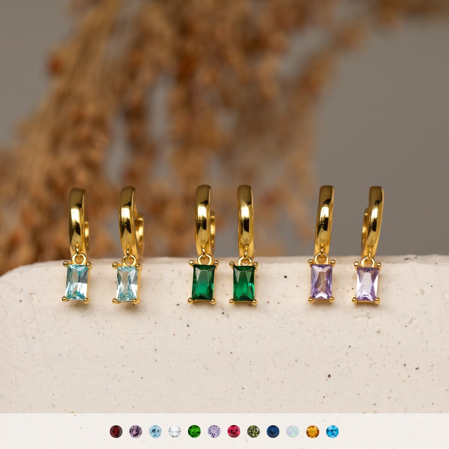 VIP-BELLA Gouden Birthstone Hoops