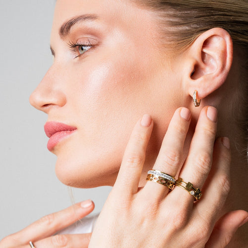 ARIELLE Gouden Zirconia Hoops