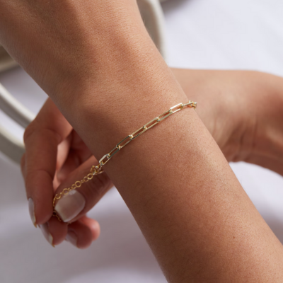 MAUI Gouden Paperclip Armband
