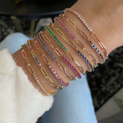FAE  Paperclip en Tennis Armband